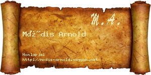 Módis Arnold névjegykártya
